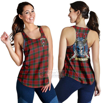 MacCracken (McCracken) Tartan Women's Racerback Tanks with Family Crest Celtic Skull Style 4XL - Tartan Vibes Clothing