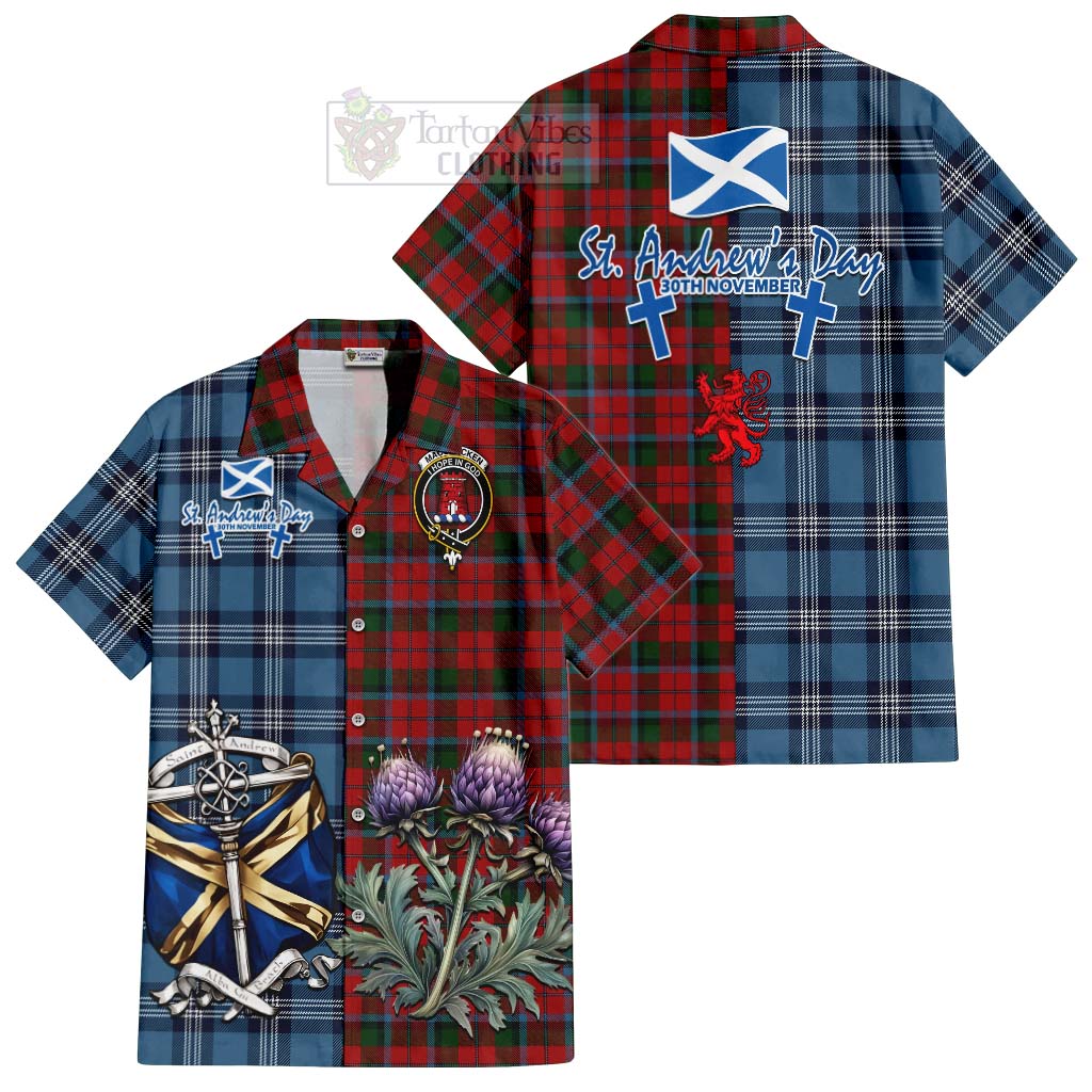 MacCracken (McCracken) Tartan Hawaiian Shirt Happy St. Andrew's Day Half Tartan Style Kid - Tartan Vibes Clothing