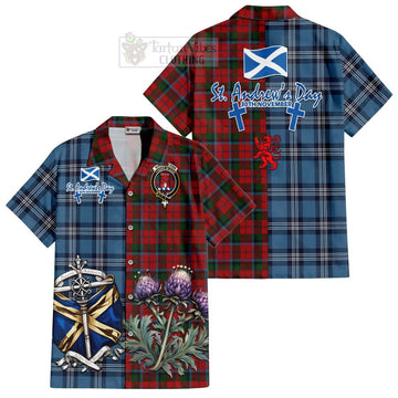 MacCracken (McCracken) Tartan Hawaiian Shirt Happy St. Andrew's Day Half Tartan Style Kid - Tartan Vibes Clothing