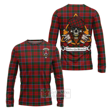 MacCracken (McCracken) Tartan Long Sleeve T-Shirt with Family Crest and Bearded Skull Holding Bottles of Whiskey Unisex - Tartan Vibes Clothing