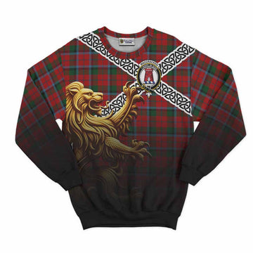 MacCracken (McCracken) Crest Tartan Sweatshirt with Golden Lion Emblem Celtic Style Unisex - Tartan Vibes Clothing
