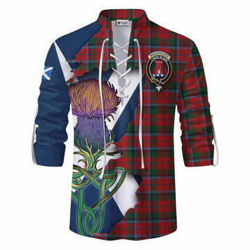 Tartan Vibes Clothing MacCracken (McCracken) Tartan Family Crest Ghillie Kilt Shirt Scottish Thistle Celtic Inspired