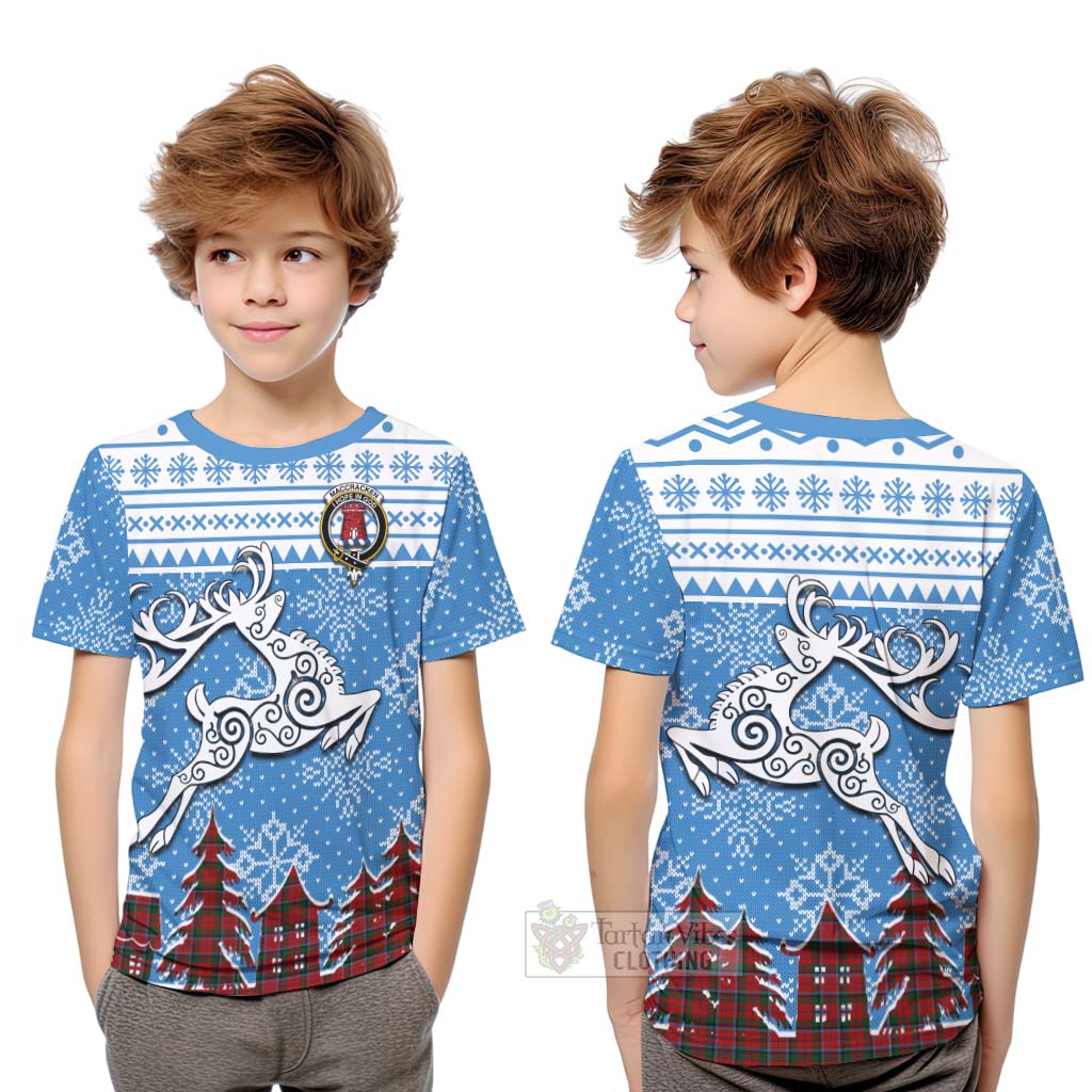 MacCracken (McCracken) Clan Christmas Kid T-Shirt Celtic Reindeer Style Youth XL Size14 - Tartan Vibes Clothing