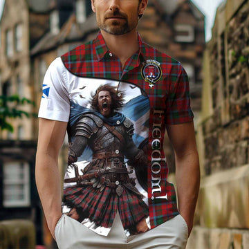 Tartan Vibes Clothing MacCracken (McCracken) Crest Tartan Short Sleeve Button Shirt Inspired by the Freedom of Scottish Warrior