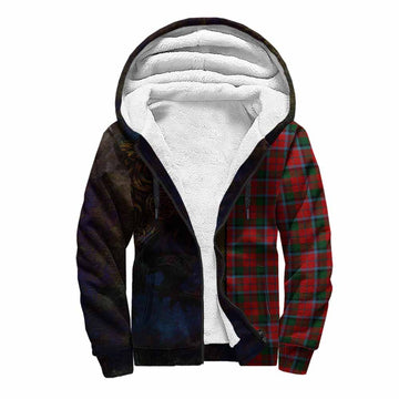 Tartan Vibes Clothing MacCracken (McCracken) Tartan Family Crest Sherpa Hoodie Alba Gu Brath Be Brave Lion Ancient Style