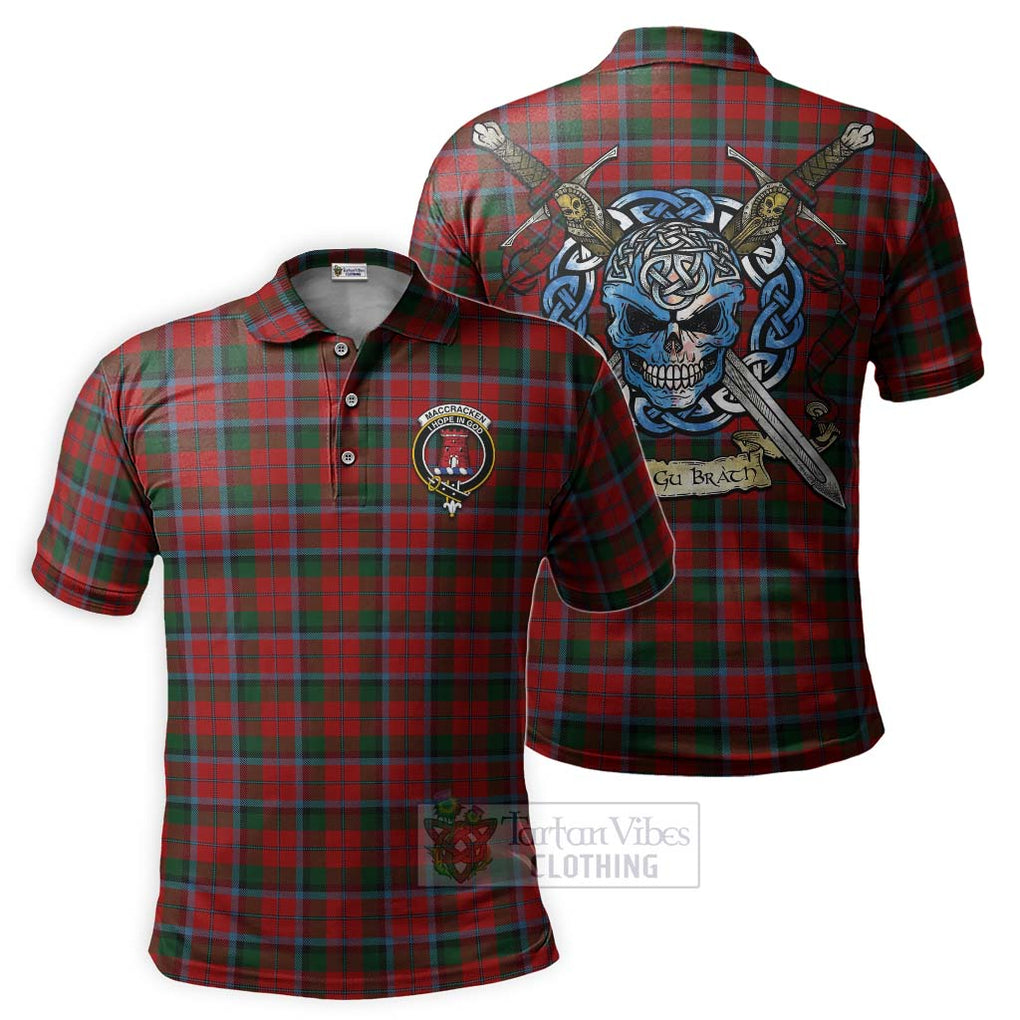 MacCracken (McCracken) Tartan Polo Shirt with Family Crest Celtic Skull Style Kid - Tartan Vibes Clothing