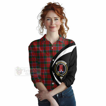 MacCracken (McCracken) Tartan Women's Casual Shirt with Family Crest Circle Style Female - Tartan Vibes Clothing