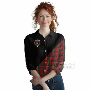 MacCracken (McCracken) Tartan Women's Casual Shirt with Family Crest and Military Logo Style Female - Tartan Vibes Clothing
