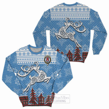 MacCracken (McCracken) Clan Christmas Sweatshirt Celtic Reindeer Style Unisex - Tartan Vibes Clothing