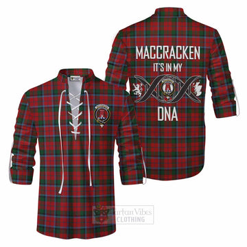 MacCracken (McCracken) Tartan Ghillie Kilt Shirt with Family Crest DNA In Me Style Men - Tartan Vibes Clothing