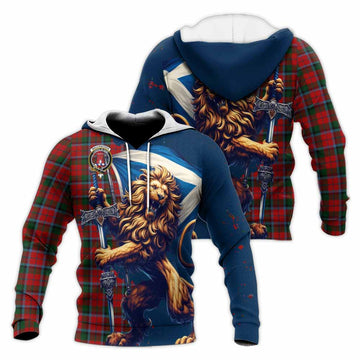 MacCracken (McCracken) Tartan Family Crest Knitted Hoodie with Scottish Majestic Lion Unisex Knitted Pullover Hoodie - Tartan Vibes Clothing