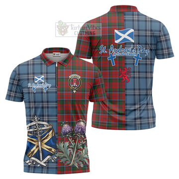 MacCracken (McCracken) Tartan Zipper Polo Shirt Happy St. Andrew's Day Half Tartan Style Unisex - Tartan Vibes Clothing