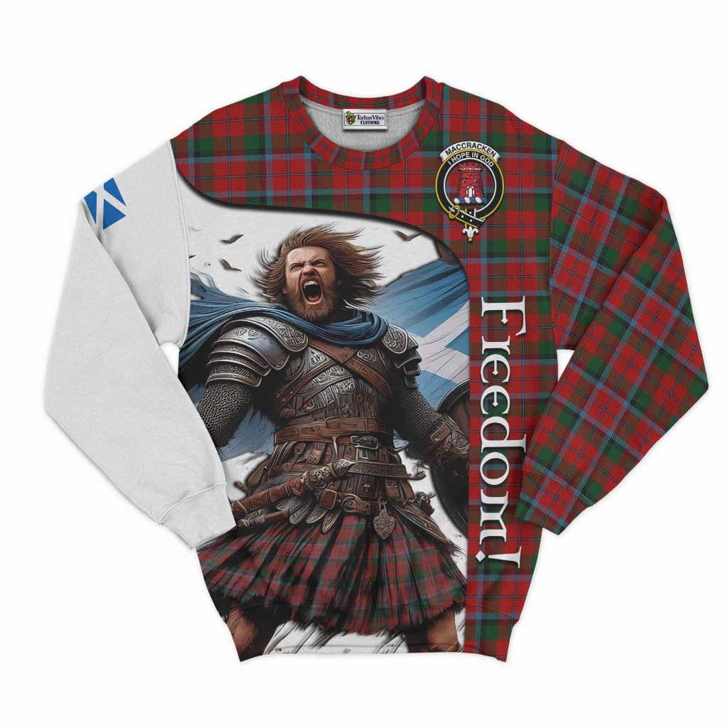 Tartan Vibes Clothing MacCracken (McCracken) Crest Tartan Sweatshirt Inspired by the Freedom of Scottish Warrior