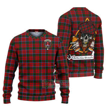 MacCracken (McCracken) Tartan Ugly Sweater with Family Crest and Bearded Skull Holding Bottles of Whiskey Unisex - Tartan Vibes Clothing