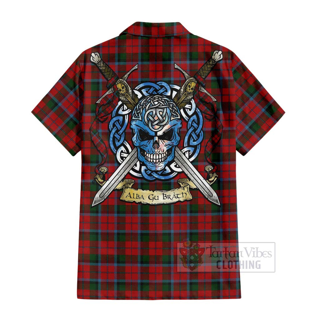 MacCracken (McCracken) Tartan Hawaiian Shirt with Family Crest Celtic Skull Style - Tartan Vibes Clothing