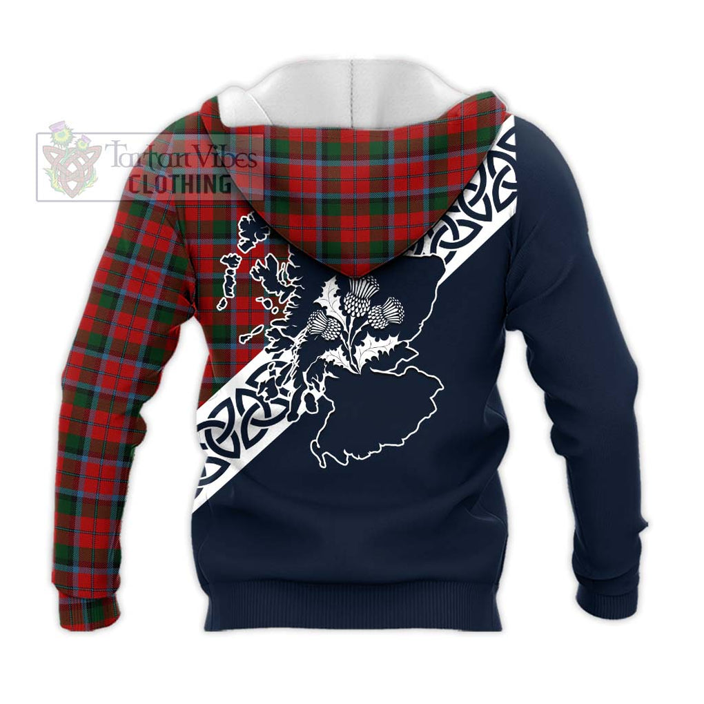 MacCracken (McCracken) Tartan Knitted Hoodie Featuring Thistle and Scotland Map - Tartan Vibes Clothing