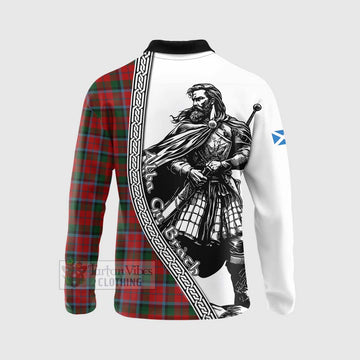 MacCracken (McCracken) Tartan Clan Crest Long Sleeve Polo Shirt with Highlander Warrior Celtic Style - Tartan Vibes Clothing