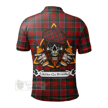 MacCracken (McCracken) Tartan Polo Shirt with Family Crest and Bearded Skull Holding Bottles of Whiskey - Tartan Vibes Clothing