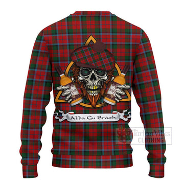 MacCracken (McCracken) Tartan Ugly Sweater with Family Crest and Bearded Skull Holding Bottles of Whiskey - Tartan Vibes Clothing