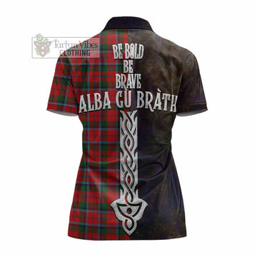 MacCracken (McCracken) Tartan Family Crest Women's Polo Shirt Alba Gu Brath Be Brave Lion Ancient Style - Tartan Vibes Clothing