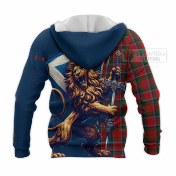 MacCracken (McCracken) Tartan Family Crest Knitted Hoodie with Scottish Majestic Lion - Tartan Vibes Clothing