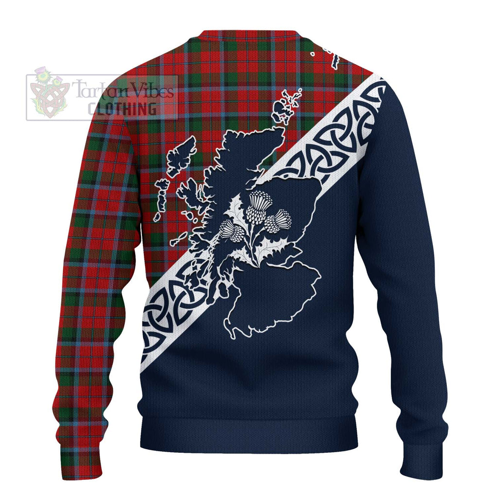 MacCracken (McCracken) Tartan Ugly Sweater Featuring Thistle and Scotland Map - Tartan Vibes Clothing