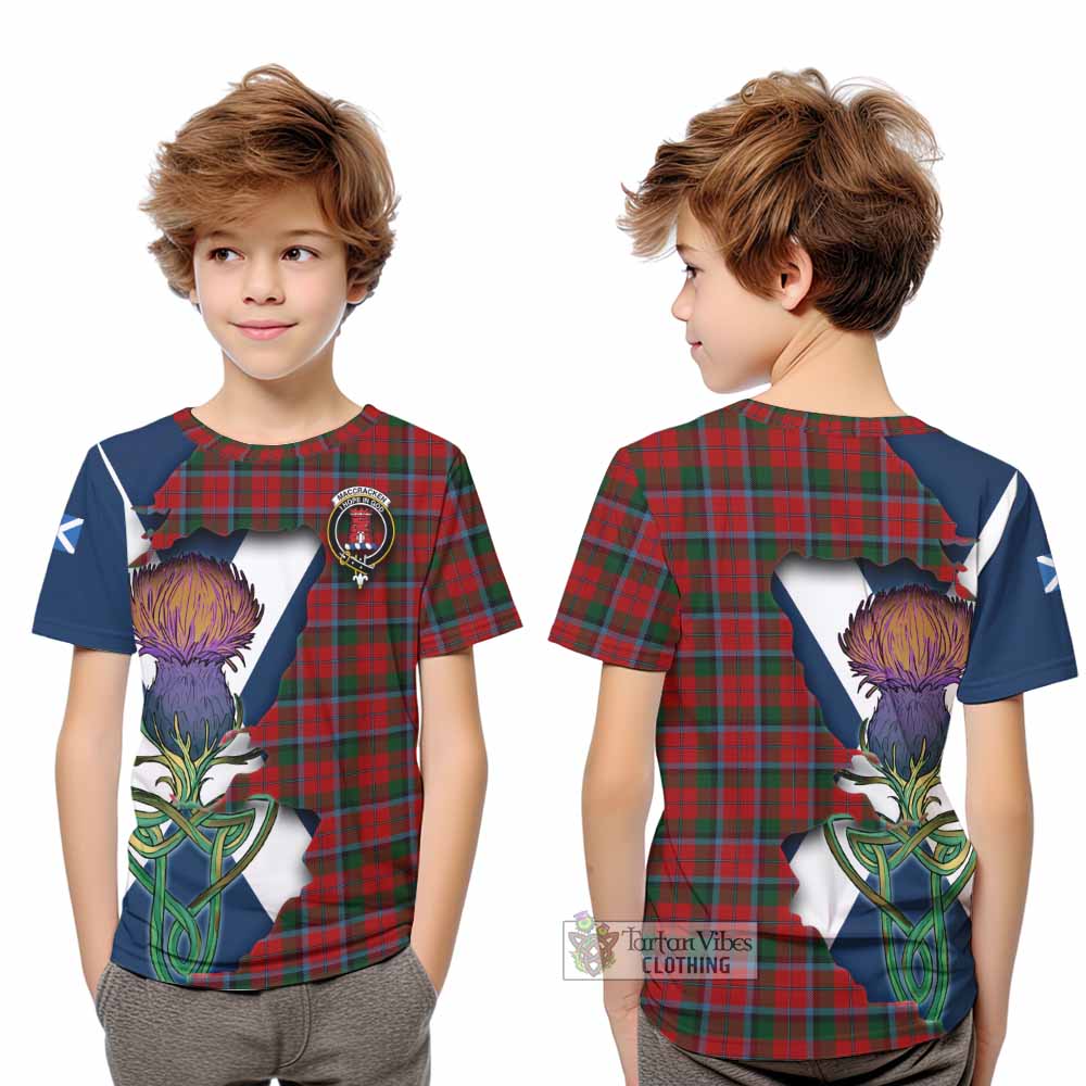 MacCracken (McCracken) Tartan Family Crest Kid T-Shirt Scottish Thistle Celtic Inspired - Tartan Vibes Clothing