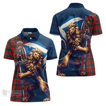 MacCracken (McCracken) Tartan Family Crest Women's Polo Shirt with Scottish Majestic Lion - Tartan Vibes Clothing