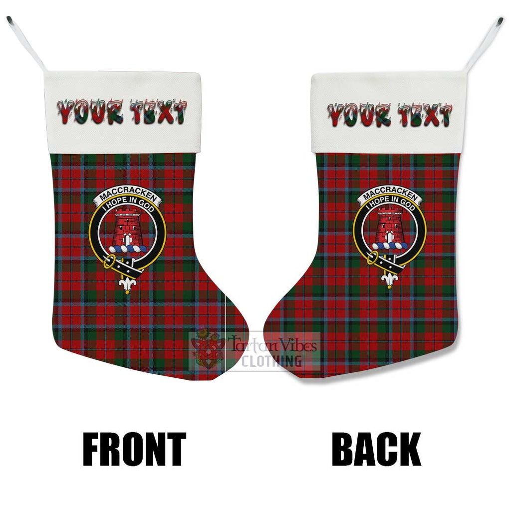 MacCracken (McCracken) Tartan Family Crest Christmas Stocking with Personalized Text - Tartan Vibes Clothing
