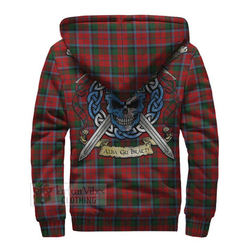 MacCracken (McCracken) Tartan Sherpa Hoodie with Family Crest Celtic Skull Style - Tartan Vibes Clothing