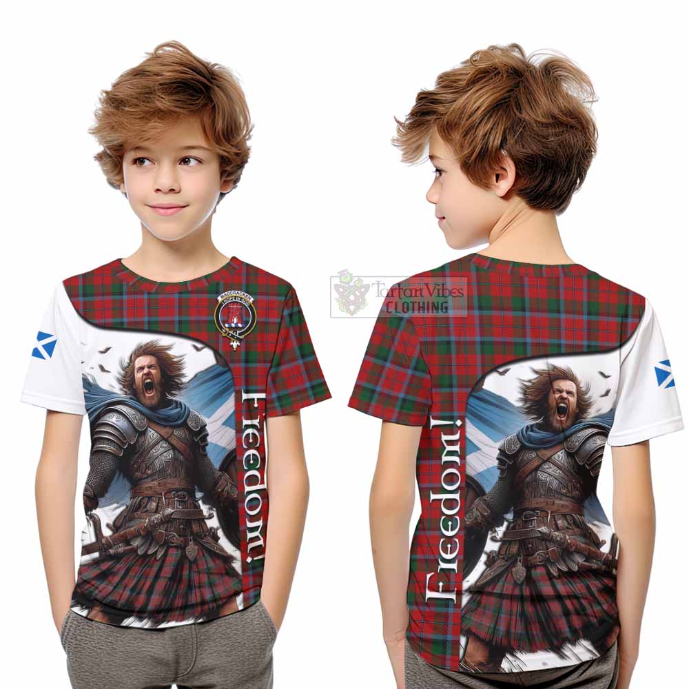 Tartan Vibes Clothing MacCracken (McCracken) Crest Tartan Kid T-Shirt Inspired by the Freedom of Scottish Warrior