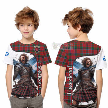 Tartan Vibes Clothing MacCracken (McCracken) Crest Tartan Kid T-Shirt Inspired by the Freedom of Scottish Warrior