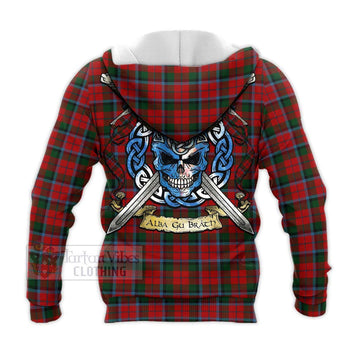 MacCracken (McCracken) Tartan Knitted Hoodie with Family Crest Celtic Skull Style - Tartan Vibes Clothing