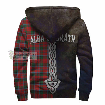 Tartan Vibes Clothing MacCracken (McCracken) Tartan Family Crest Sherpa Hoodie Alba Gu Brath Be Brave Lion Ancient Style