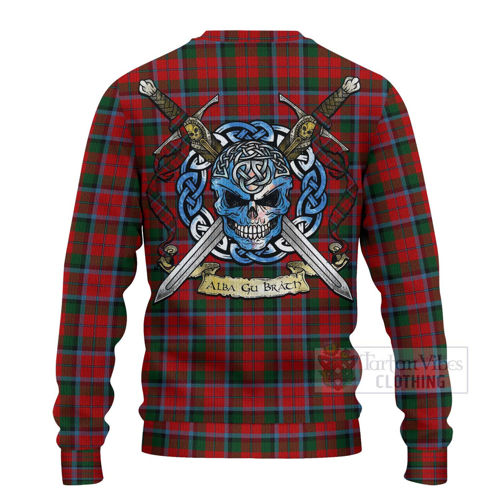 MacCracken (McCracken) Tartan Ugly Sweater with Family Crest Celtic Skull Style - Tartan Vibes Clothing