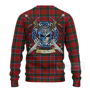 MacCracken (McCracken) Tartan Ugly Sweater with Family Crest Celtic Skull Style - Tartan Vibes Clothing