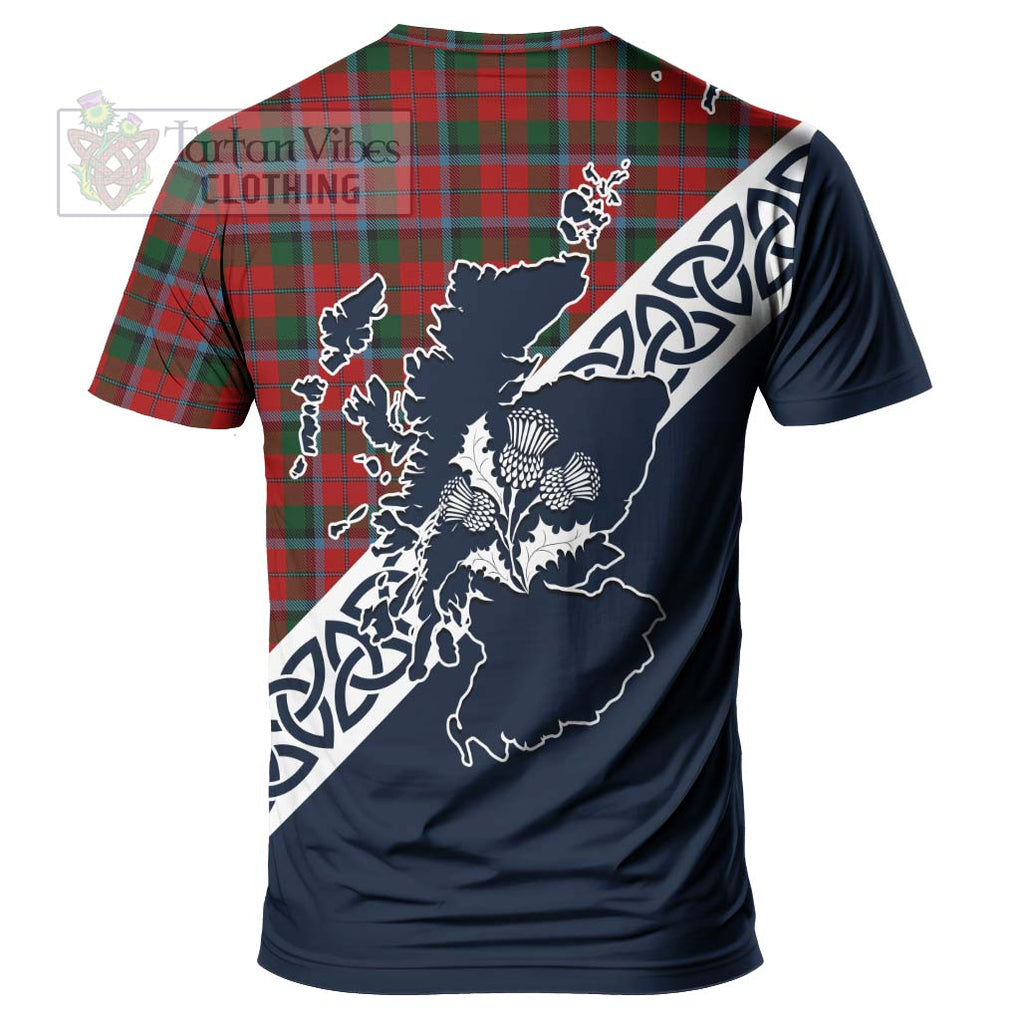 MacCracken (McCracken) Tartan T-Shirt Featuring Thistle and Scotland Map - Tartanvibesclothing Store