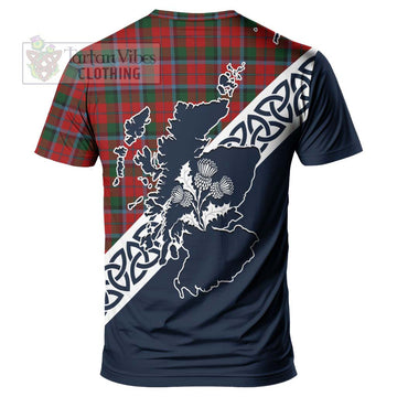 MacCracken (McCracken) Tartan T-Shirt Featuring Thistle and Scotland Map - Tartanvibesclothing Store
