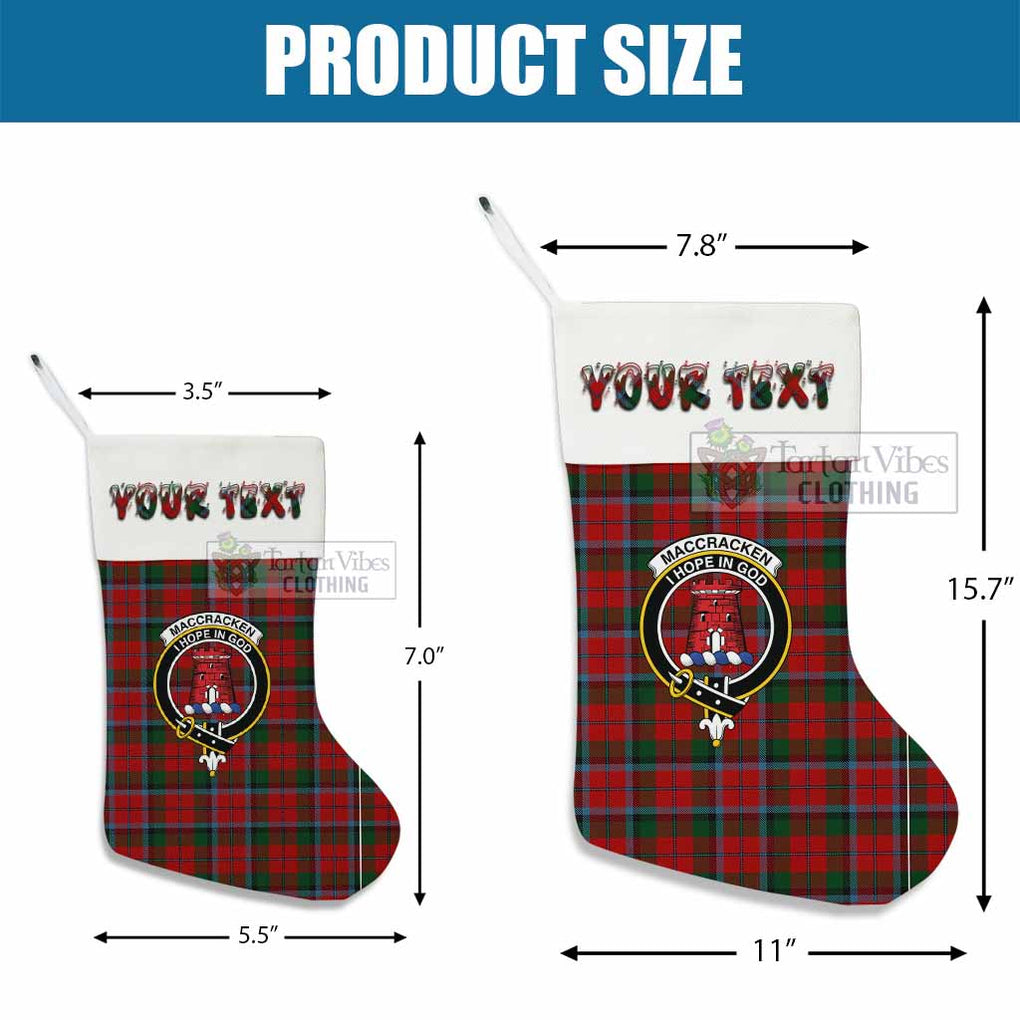 MacCracken (McCracken) Tartan Family Crest Christmas Stocking with Personalized Text - Tartan Vibes Clothing