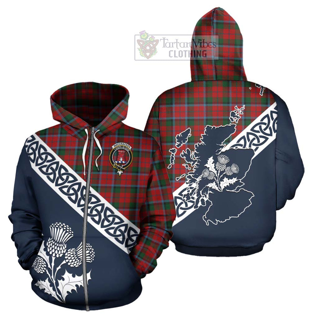 MacCracken (McCracken) Tartan Hoodie Featuring Thistle and Scotland Map - Tartan Vibes Clothing