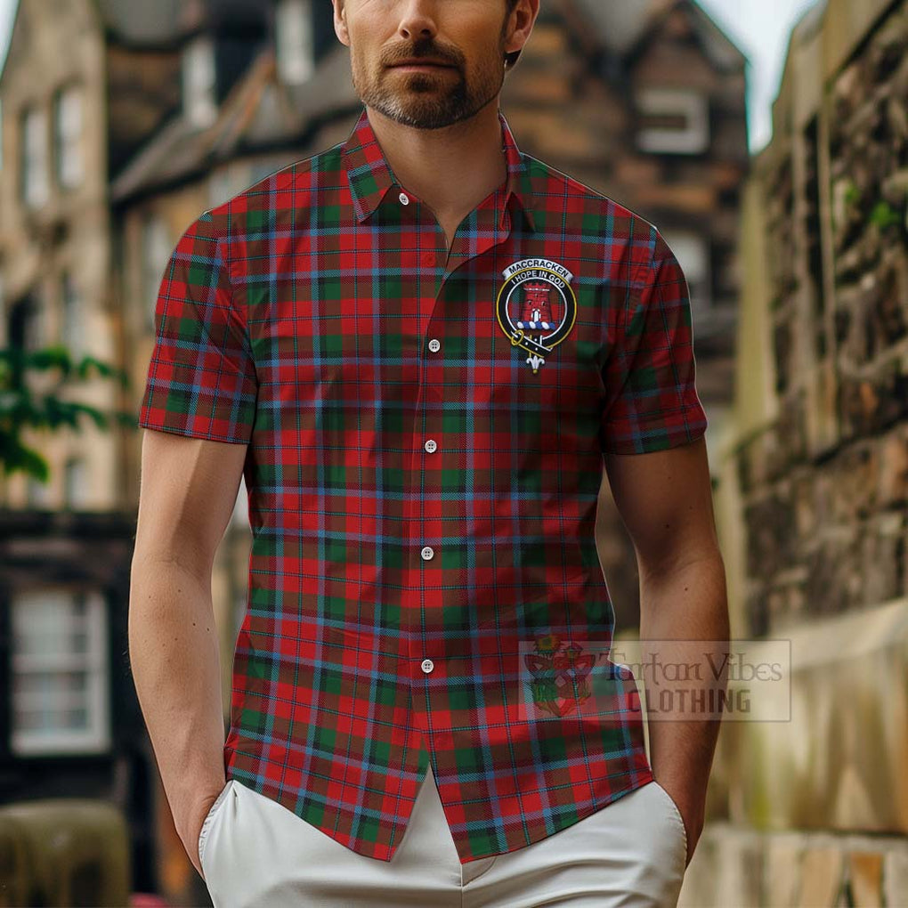 MacCracken (McCracken) Tartan Hawaiian Shirt with Family Crest Celtic Skull Style - Tartan Vibes Clothing