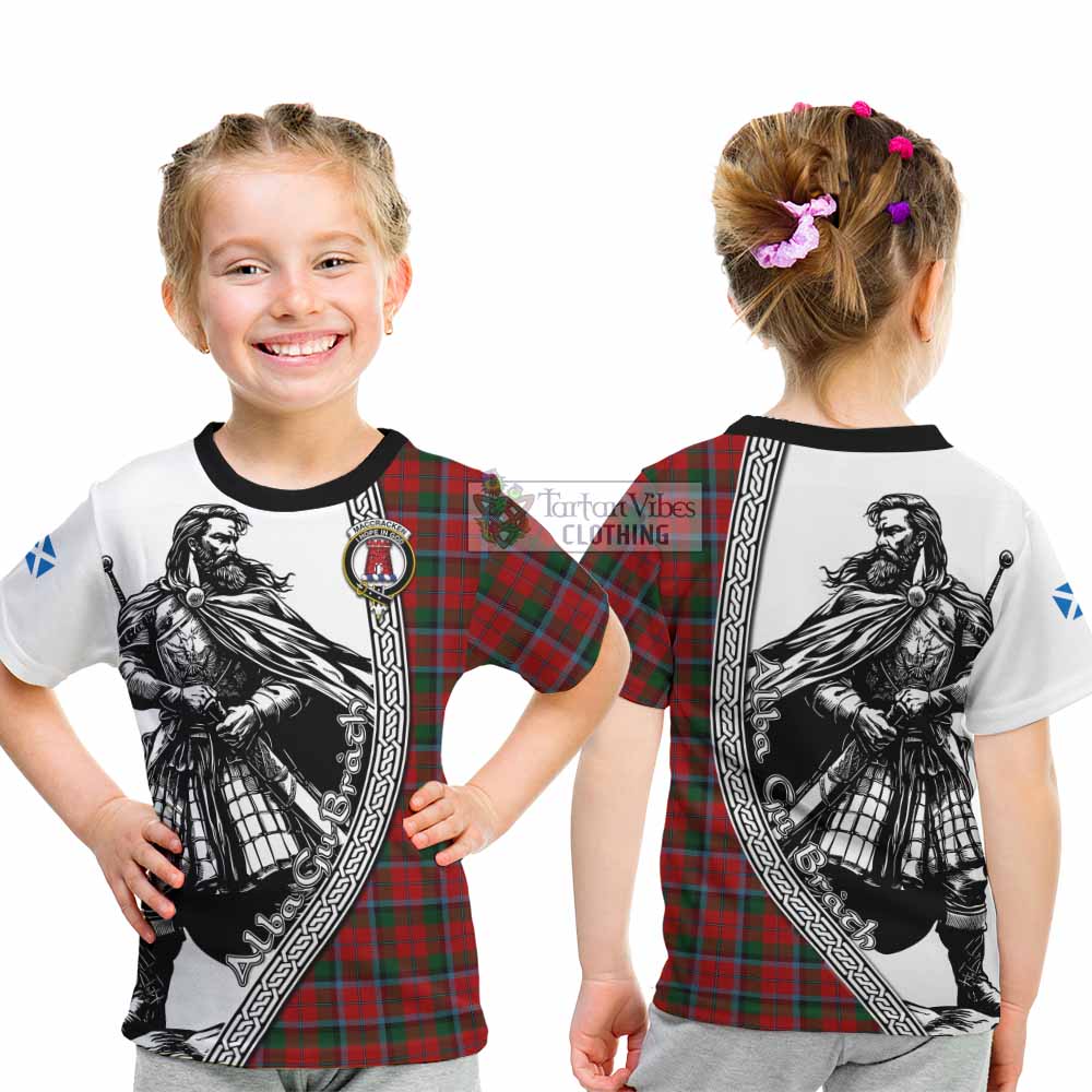 MacCracken (McCracken) Tartan Clan Crest Kid T-Shirt with Highlander Warrior Celtic Style - Tartan Vibes Clothing