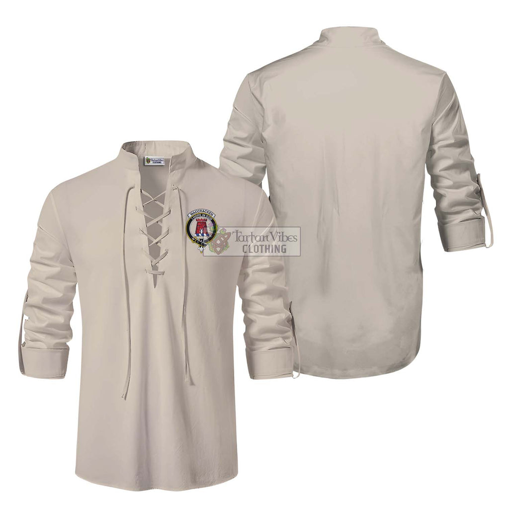 MacCracken (McCracken) Clan Crest Ghillie Kilt Shirt Men Khaki - 2D-tartanvibesclothing