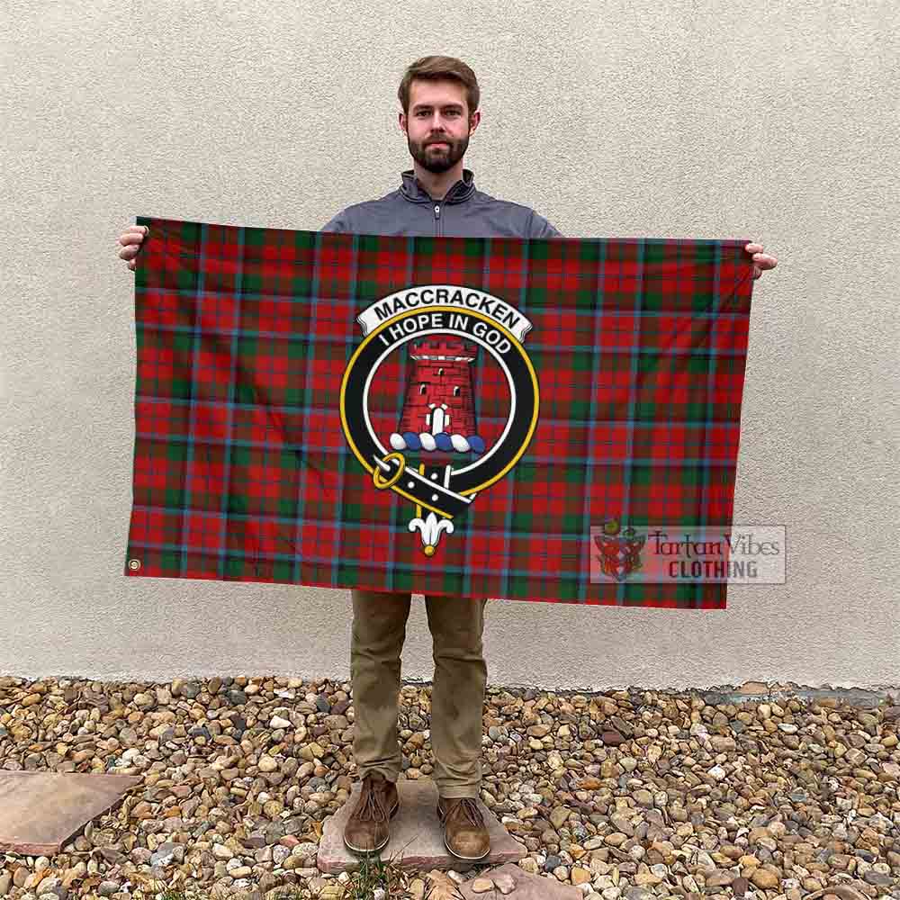 Tartan Vibes Clothing MacCracken (McCracken) Tartan House Flag with Family Crest