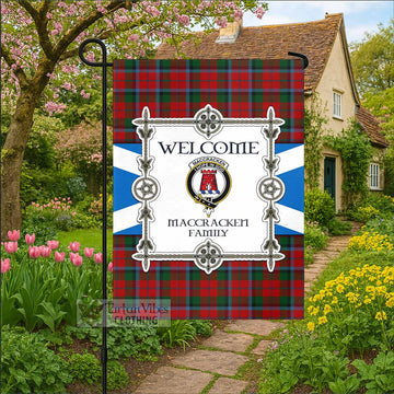 MacCracken (McCracken) Family Crest Tartan Welcome Garden Flag Saltire Harmony Style