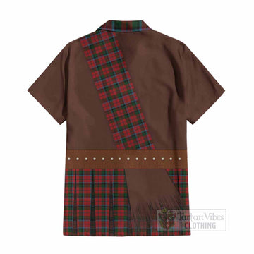 MacCracken (McCracken) Tartan Crest Cotton Hawaiian Shirt Kilt Costume Style