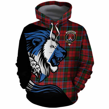 MacCracken (McCracken) Tartan Crest Cotton Hoodie Scottish Golden Lions Wave Flow