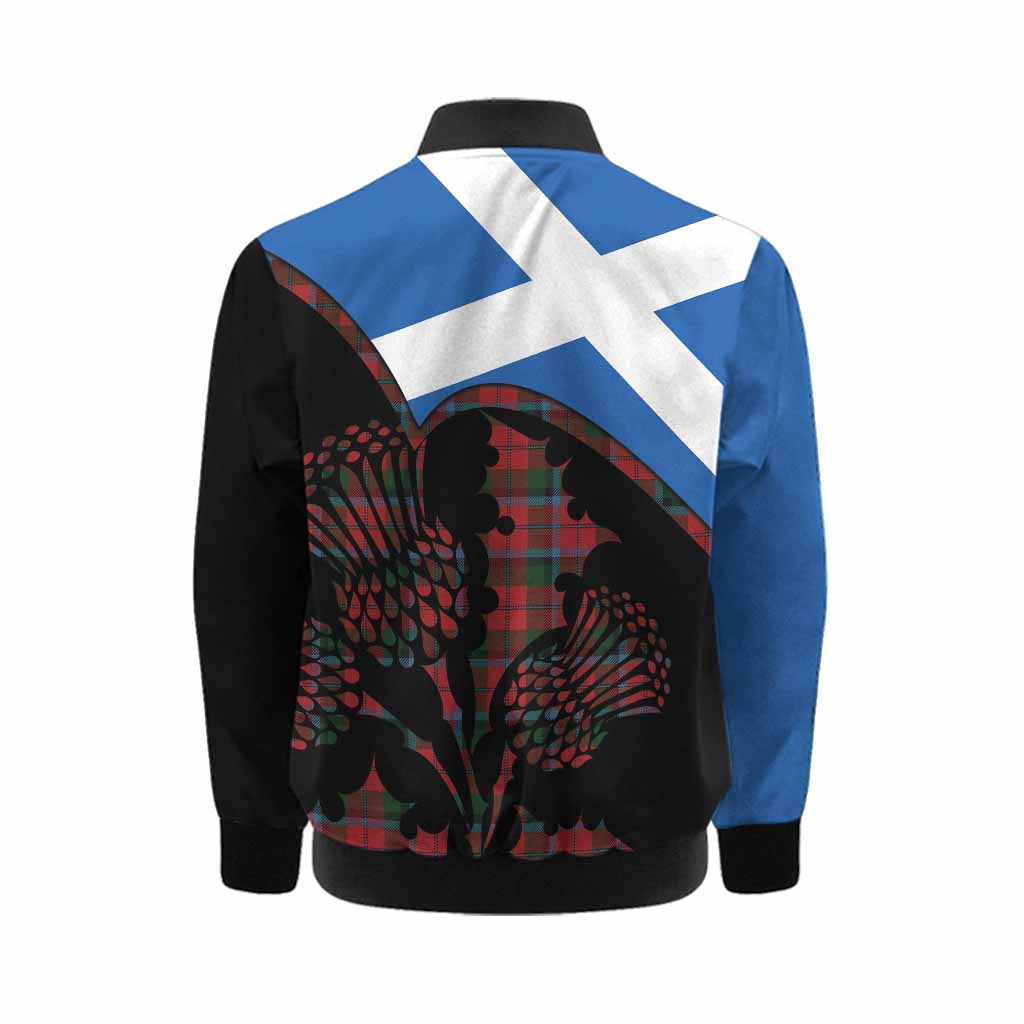 MacCracken (McCracken) Tartan Family Crest Kid Bomber Jacket Scotland Thistle Floral Flag Style