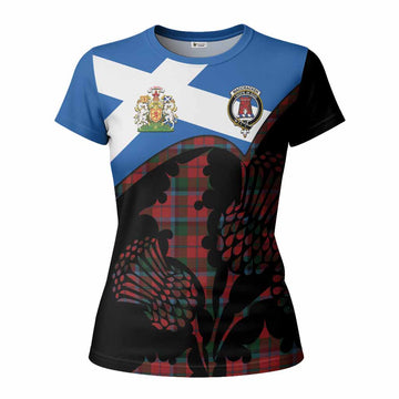 MacCracken (McCracken) Tartan Family Crest Women T shirt Scotland Thistle Floral Flag Style