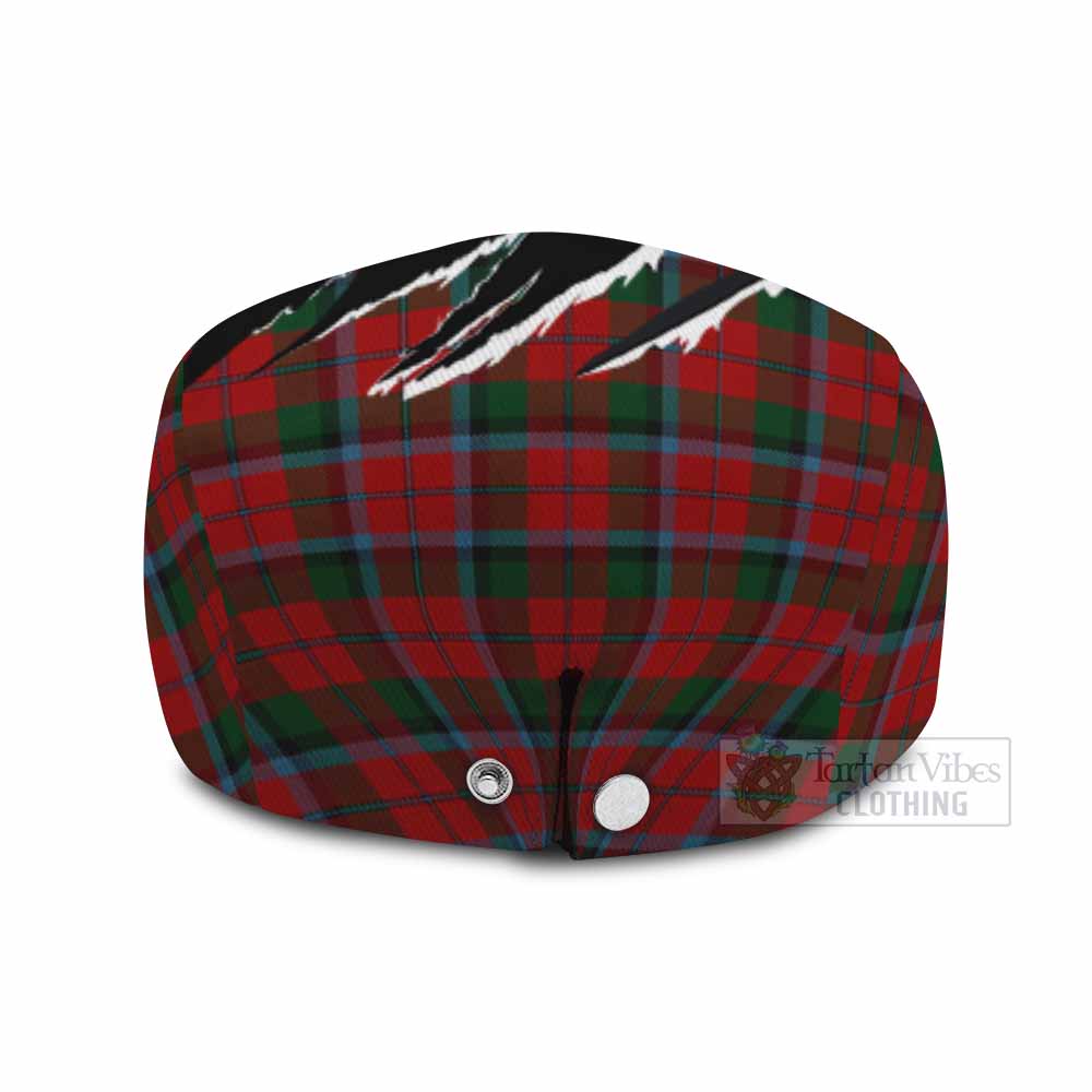 MacCracken (McCracken) Tartan Loch Ness Monster Flat Cap, Jeff Cap Celtic Knot Nessie Art